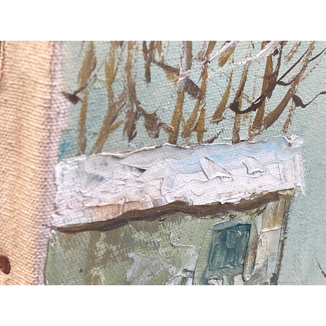 Original Oil Painting on Canvas 'Lapin Agile in Snow', Montmartre Paris Cabaret, Early-Mid 20th Century, Signed For Sale - Image 4 of 13