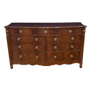 Traditional Bow Front Mahogany Dresser by Leighton Hall For Sale