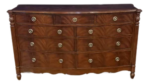 Traditional Bow Front Mahogany Dresser by Leighton Hall