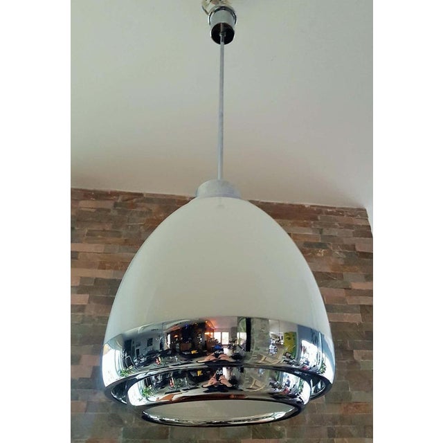 Glass & Metal Hanging Lamp by Pia Guidetti Crippa for Lumi, Italy, 1960s For Sale - Image 15 of 18