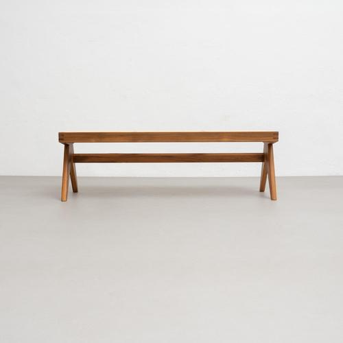 Not Yet Made - Made To Order 057 Civil Bench in Wood and Woven Viennese Cane by Pierre Jeanneret for Cassina For Sale - Image 5 of 18