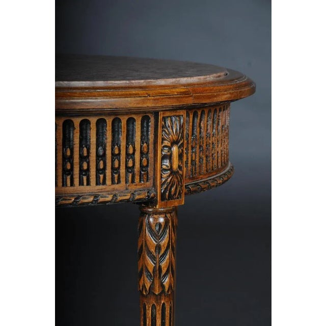 Louis XVI French Beechwood Side Table For Sale - Image 4 of 10