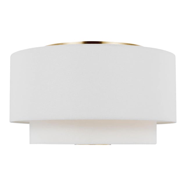 Kate Spade by Visual Comfort Studio Sawyer Flush Mount, Burnished Brass For Sale