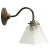 Metal English Square Frosted Reeded Glass and Brass Wall Sconce For Sale - Image 7 of 7