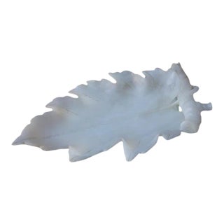1930s Alabaster Leaf Form Dish/Tray For Sale