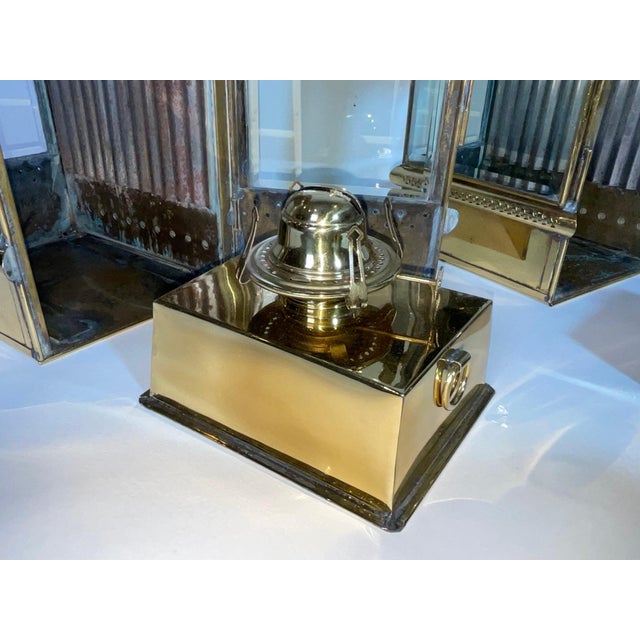 Pair of Exceptional Yacht Cabin Lanterns by Davey & Co. For Sale - Image 4 of 12