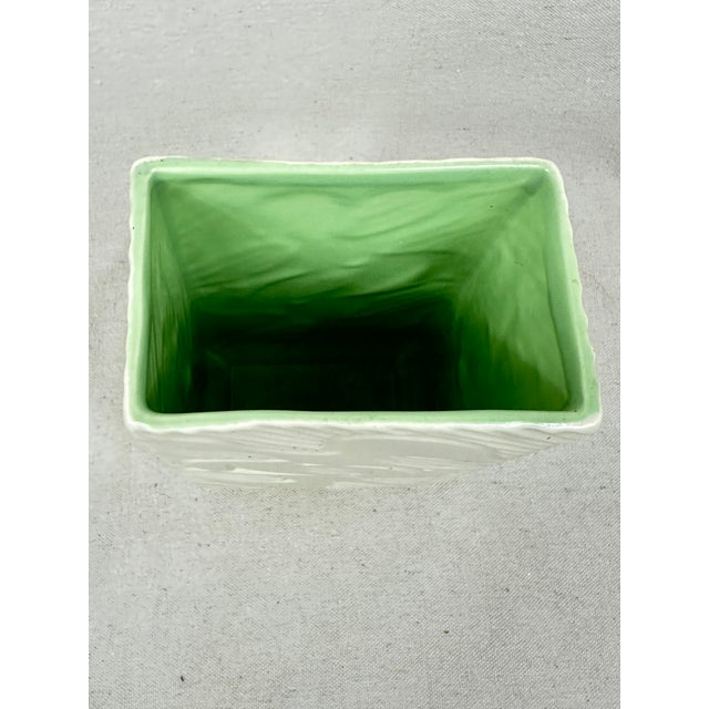 Antique White Vintage Red Wing Vase For Sale - Image 8 of 11