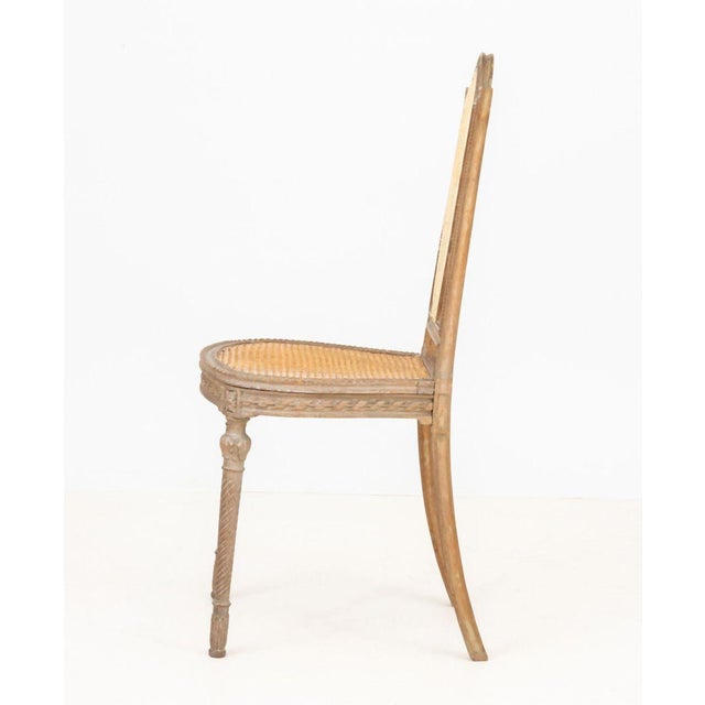 Wood Louis XVI Silk Embroidery Panel Chair, Ca. 1900 For Sale - Image 7 of 8