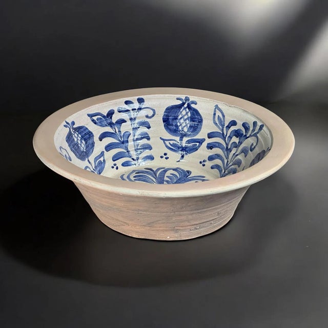 Large Spanish Blue Fajalauza Ceramic Lebrillo Bowl For Sale - Image 6 of 8
