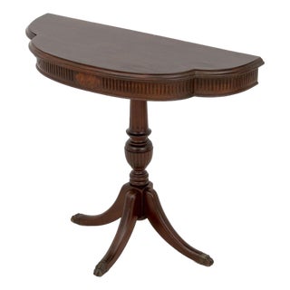 Neoclassical Style Mahogany Demilune Table For Sale