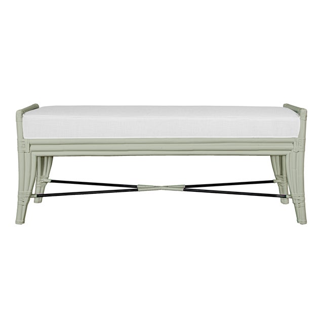 Malacca Bench - Celery green For Sale In West Palm - Image 6 of 6