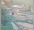 Celadon XXL "Fishing Village" by Yoshika, Taisho Japanese Silk Scroll Painting, in Original Wooden Case For Sale - Image 8 of 18