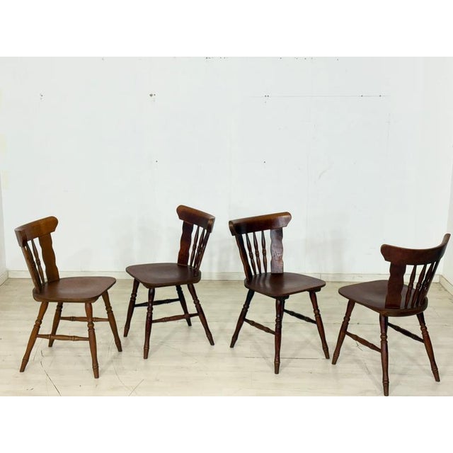 Vintage Country Style Wooden Dining Chairs, Set of 4 For Sale - Image 11 of 11