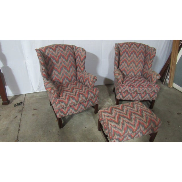 Item: Pair Designer Chairs Details: Signed Key City Great Designer Look/Quality Piece Amazing Frames Ottoman Pair...