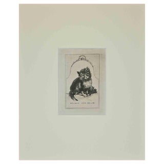 Carlo Casanova, Ex Libris for Ada Balbi, Woodcut, Mid-20th Century For Sale