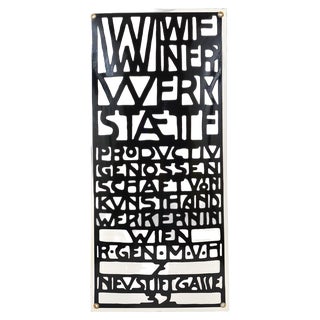 Art Nouveau Domed Enameled Advertising Sign from Wiener Werkstaette, Vienna, 1960s For Sale