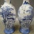 Pair of Vintage Chinese Cloisonné Vases | Blue & White Landscape Scene With Calligraphy For Sale - Image 9 of 9