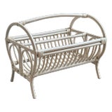 Vintage Palm Beach Regency-Style Bamboo Magazine Rack For Sale