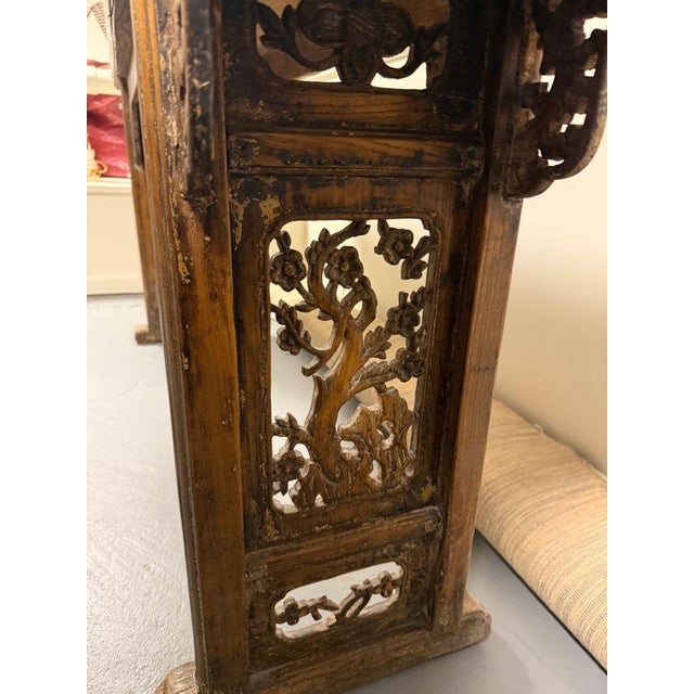 Brown Vintage Carved Asian Console For Sale - Image 8 of 9