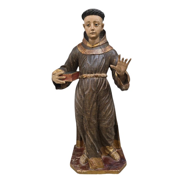 Spanish Artist, Sculpture of Saint Anthony of Padua, 1670, Wood For Sale