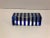 Mid-Century Cobalt Blue Stripes Hand Blown Art Glass Candle Holder For Sale In Los Angeles - Image 6 of 9