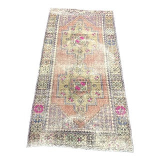 Vintage Faded Oushak Area Rug, 1960s For Sale
