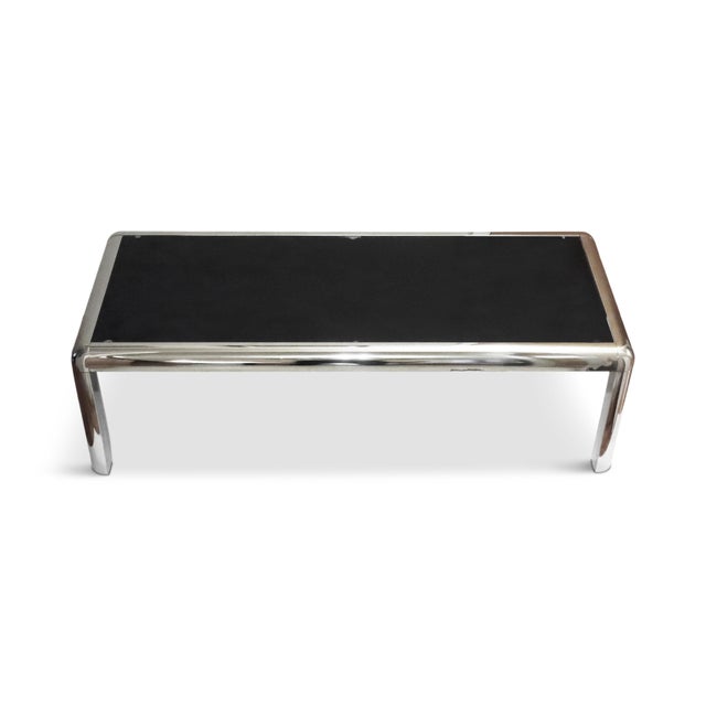 Mid-Century Modern 1970s Chrome and Glass Coffee Table For Sale - Image 3 of 8