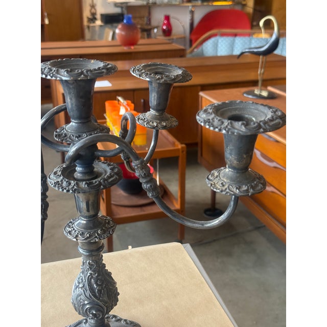 Sheffield Antique Rococo Style 5- Light Candelabra For Sale In Charleston - Image 6 of 9