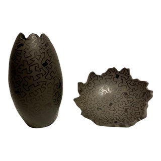 2 Postmodern Signed Lajos Kovats Ceramic Creations For Sale