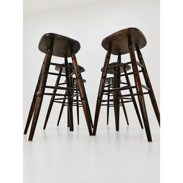 Mid-Century Modern German Bar Stool in Wood, 1950s For Sale - Image 6 of 11