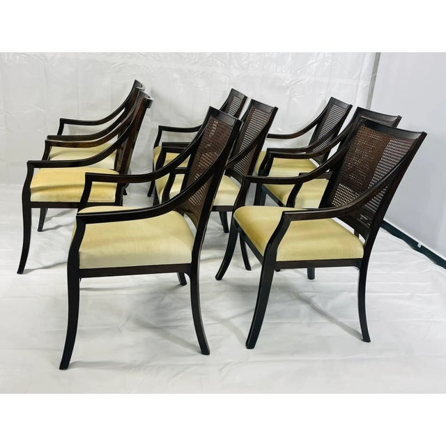 Rose Tarlow Set of 8 Rose Tarlow Solid Wood & Cane Back Armchairs, Made in Los Angeles, Usa For Sale - Image 4 of 18
