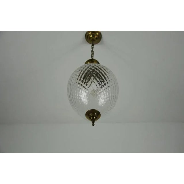 Mid-Century Modern Italian Pendant Lamp in Brass and Glass, 1960s For Sale - Image 12 of 18