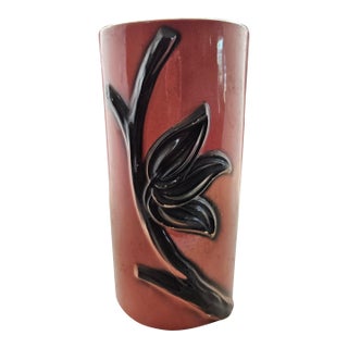 Vintage 1950s Royal Copley Glazed Pottery Vase For Sale