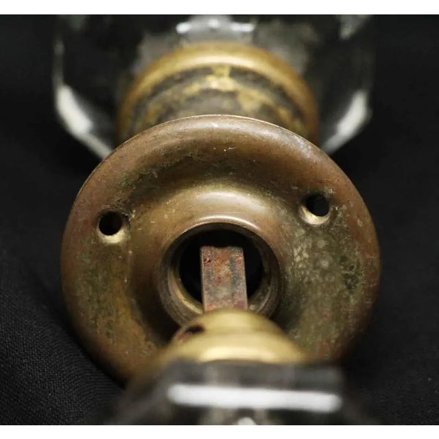 Early 20th Century Glass Knob Set With Mercury Dot & Rosettes - 4 Piece Set For Sale - Image 4 of 5