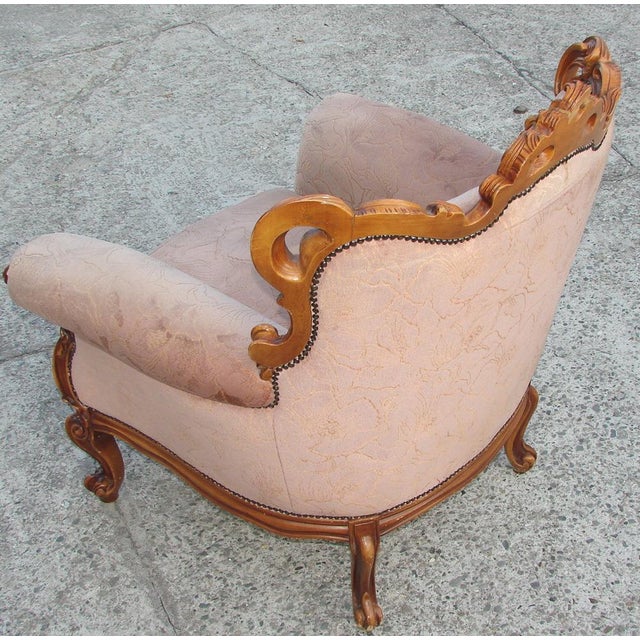 Vintage French Armchair in Fabric and Wood, 1960s For Sale - Image 4 of 13