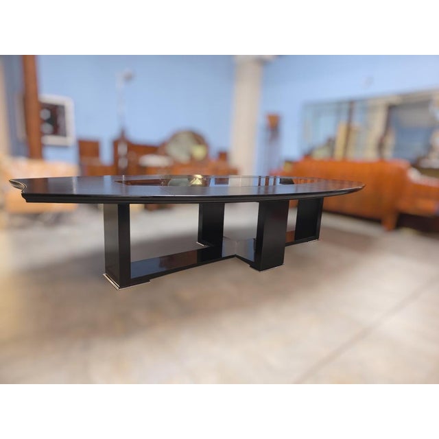 Black Italian Modern Executive Table in Black Finish by Tecno, 1994 For Sale - Image 8 of 18