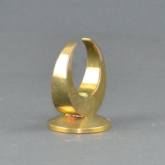 Brass Candleholder by Arthur Pe for Kolback 1960s For Sale - Image 4 of 8