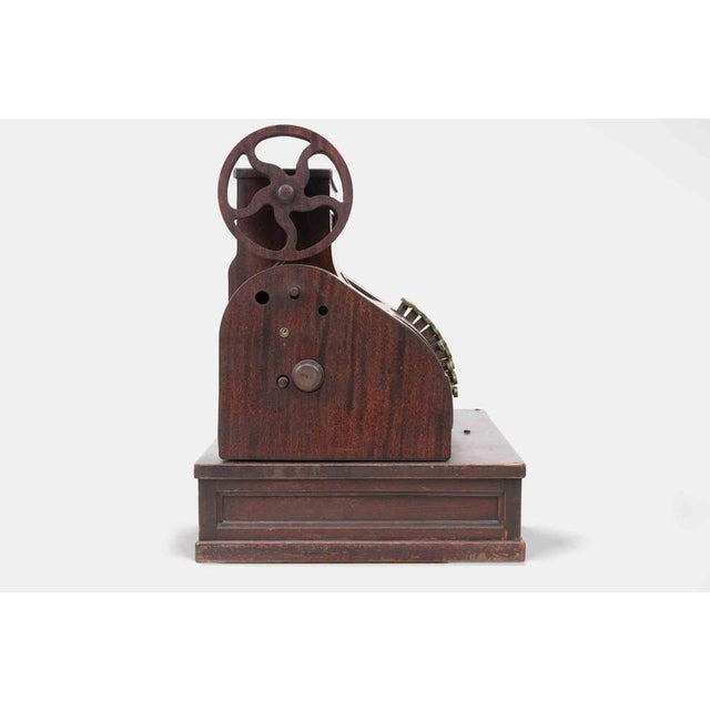 Antique National Cash Register in Mahogany and Brass, Italy, 1930s For Sale - Image 10 of 12