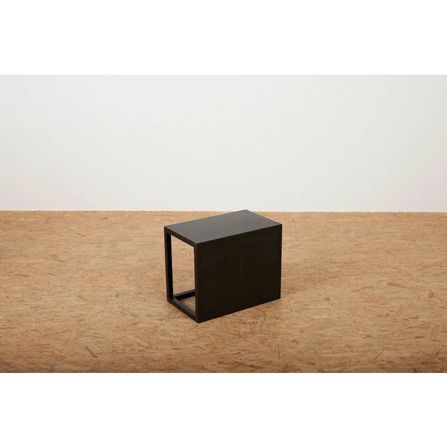 Vintage Cubo Stool with Oak Frame and Black Oak Veneered Tops by Trix & Robert Haussmann, 1960s, in Good conditions....