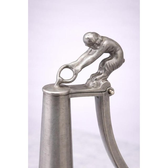 Metal Swedish Art Deco Pewter Figural Vase from GAB, 1937 For Sale - Image 7 of 8