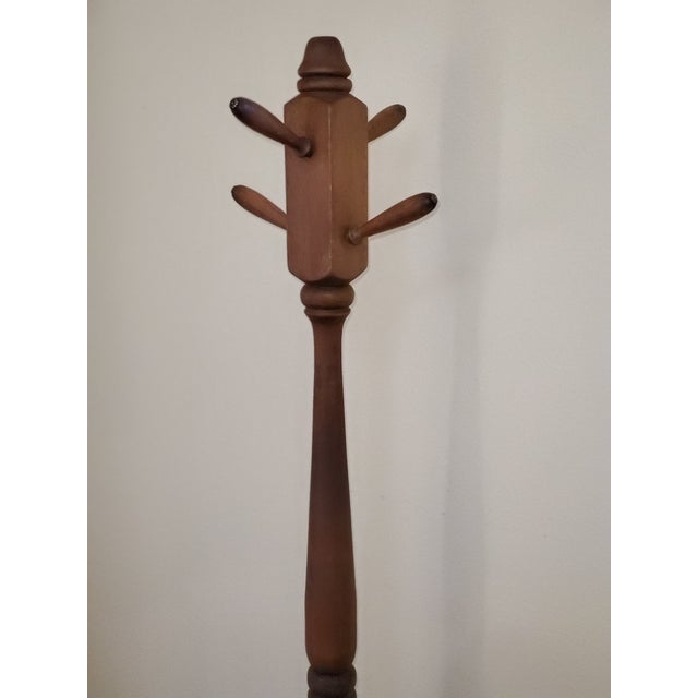 Vintage Wood Carved Standing Coat Rack Chairish