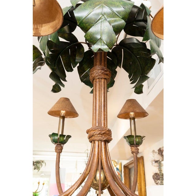 Coastal Mid 20th Century Palm Tree Form Six-Light Chandelier For Sale - Image 3 of 7