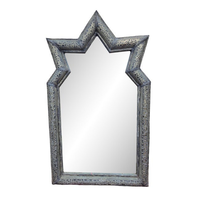 Vintage Moroccan Ornate Star‑Shaped Mirror For Sale