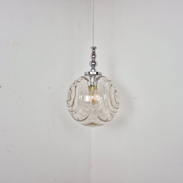 Glass Pendant Lamp, Germany, 1960s Dimensions: Height – 38 cm Diameter – 25 cm Cable length – 150 cm Condition: very good....