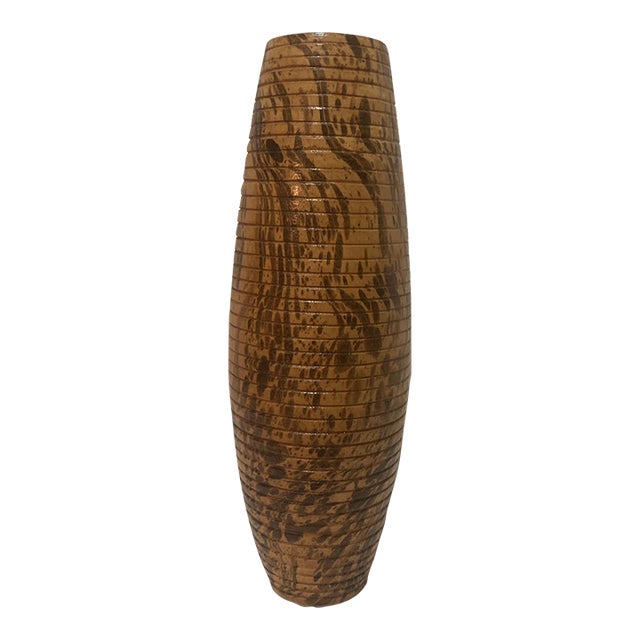 Mid-Century Hand-Turned Spalted Maple Signed Studio Art Vase For Sale