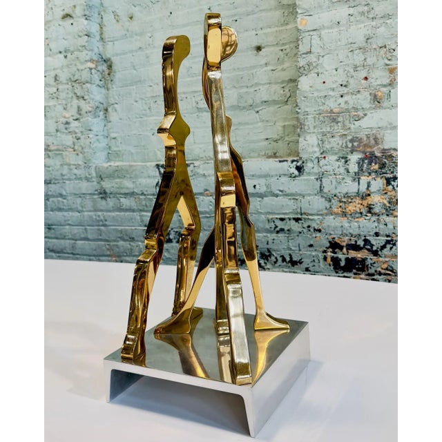 Brass and Polished Aluminum Figurative Sculpture Attributed Jean Arp, 1970 For Sale - Image 4 of 12