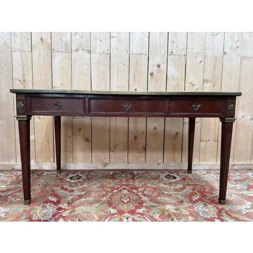 Louis XVI Style Flat Desk in Solid Wood For Sale - Image 9 of 9