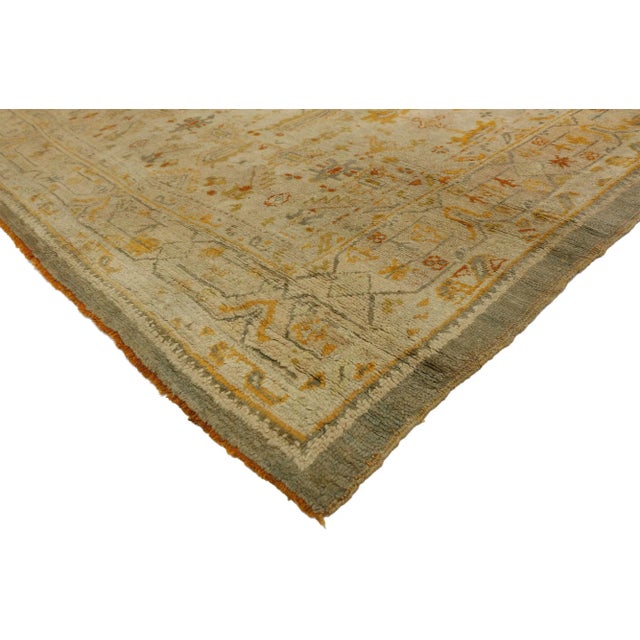 Antique Turkish Oushak Rug - 07'04 X 09'00 For Sale - Image 4 of 9