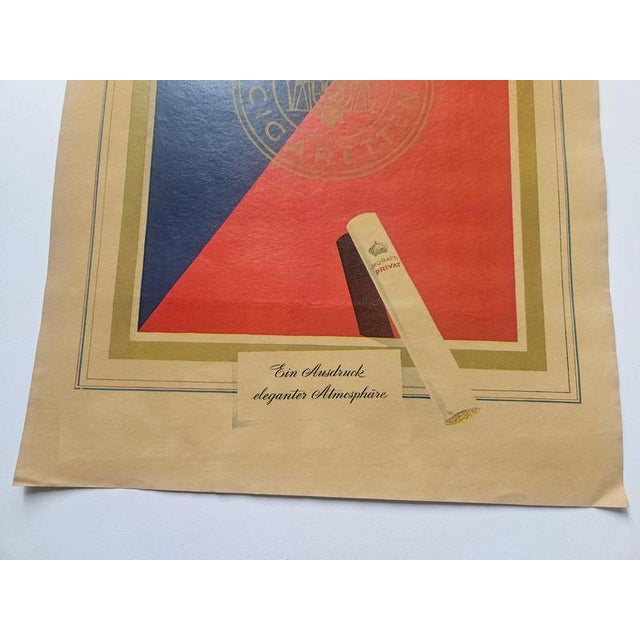 Paper Art Deco Advertising Poster Cut Cigarettes, Germany, 1940s For Sale - Image 7 of 10
