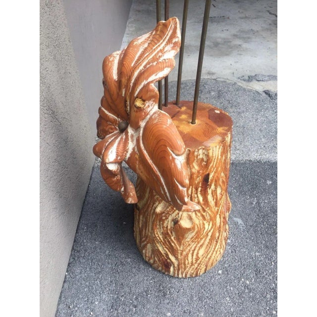 Bronze 1970's Mid-Century Modern Wood and Bronze Tropical Plant Sculpture For Sale - Image 8 of 10